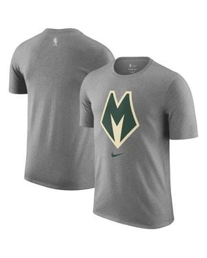 Nike Milwaukee Bucks 2025/26 City Edition Remix Essential Logo T-Shirt - Gray