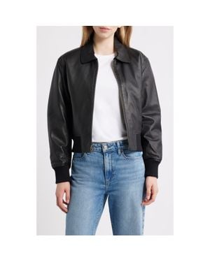 Schott Nyc Leather Bomber Jacket - Black