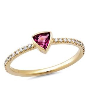 Elliot Young 14K Skinny Diamond Eternity Band With Knife Edge Gemstone - Metallic