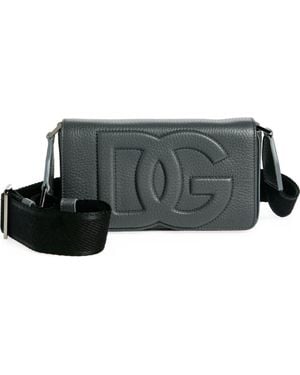 Dolce & Gabbana Mini Deerskin Leather Shoulder Bag - Gray