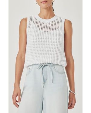 Splendid Camellia Open Knit Sleeveless Sweater - Blue