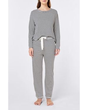 Papinelle Jada Stripe Organic Cotton Pajamas - Gray