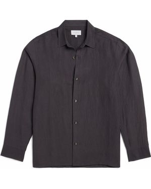AUTO-REPLY™ Andrew Solid Linen Blend Button-Up Shirt - Blue