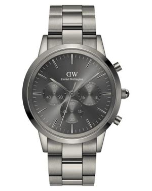 Daniel Wellington Iconic Link Chronograph Bracelet Watch, 42Mm - Gray
