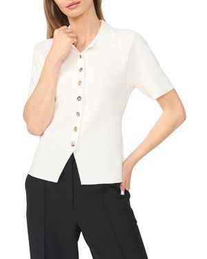Ted Baker Eva Collar Peplum Short Sleeve Cardigan - White