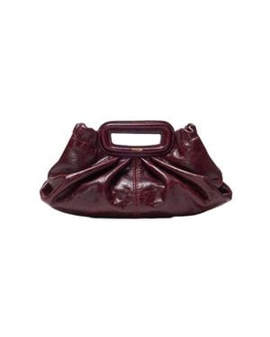 Maje Crackled Leather Milpli Mini Clutch - Purple