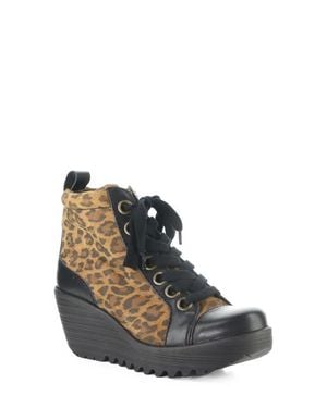 Fly London Lufe Platform Wedge Bootie - Multicolor