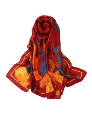 Youzey Koi Pond Floral Scarf - Red