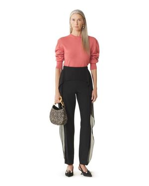 Lanvin Wool Sweater With Grosgrain Detail - Red