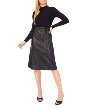 Ted Baker Mixed Media Long Sleeve Dress - Black