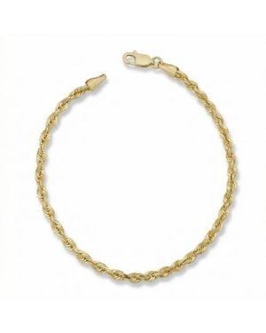 Bliss Diamond 10K 3.2Mm Semi Solid Rope Chain Bracelet - Metallic