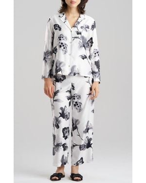 Natori Aurelia Charmeuse Crop Pajamas - White