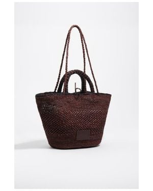 Bimba Y Lola Large Raffia Bag - Brown