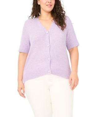Halogen® Elbow Sleeve Cardigan - Purple