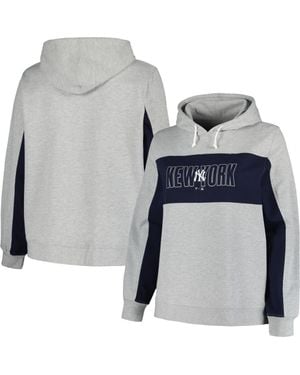 Profile New York Yankees Plus Size Pullover Jersey Hoodie - Gray