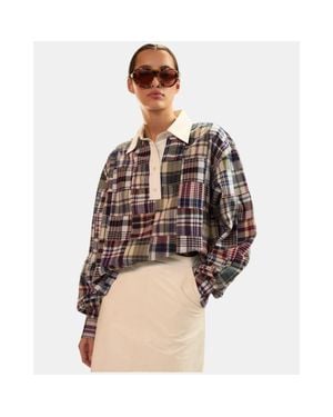 Cynthia Rowley Marisol Madras Rugby Shirt - Brown