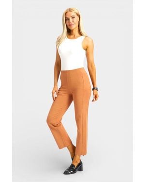 Betabrand Monroe Crop Trouser Dress Pant Yoga Pants Straight Leg - Orange