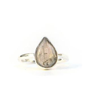 Fair Anita Love And Labradorite Sterling Ring - White