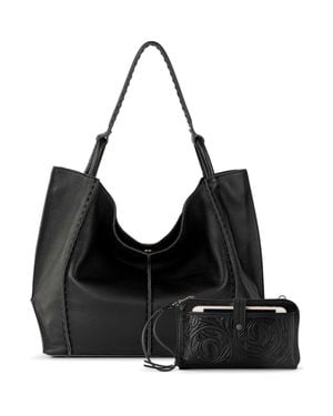 The Sak Los Feliz Large Tote Leather Bag & Iris Smartphone Bundle - Black
