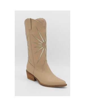 Stivali New York Moonrise Western Cowboy Boots - Natural