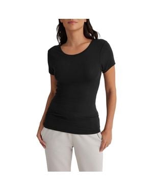 Tommy John Micro Rib Cap Sleeve T-Shirt - Black