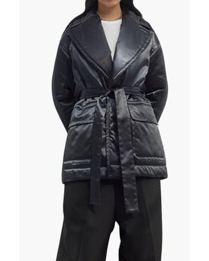 CAALO Satin Down Coat - Black