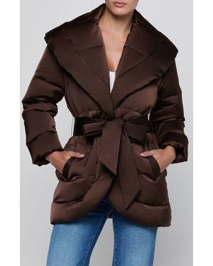 L'Agence Glacier Shawl Collar Puffer Jacket - Black