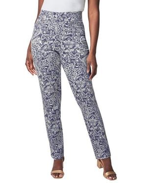 Jessica London Comfort Waist Stretch Denim Straight-Leg Jean - Multicolor