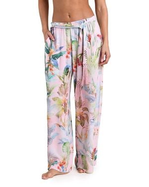 L'Agence Colorful Palms Cover-Up Pants - Red