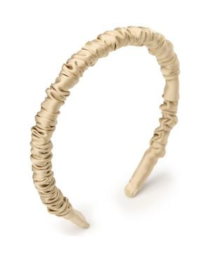 OLAH Scrunched Silk Skinny Headband - Metallic