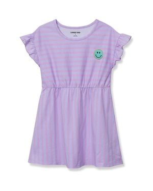 Lands' End Girls Short Sleeve Gathered Waist Tunic Top - Purple