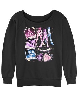 K-Pop Demon Hunters Junior's Huntrix Cute Instant Film Portrait Sweatshirt - Gray