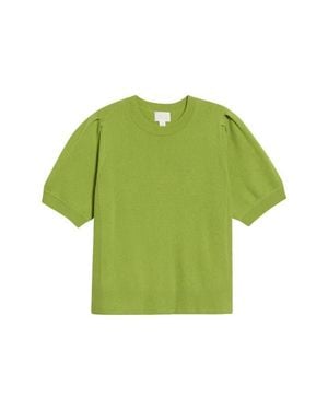 Caslon Puff Sleeve Wool & Cashmere Sweater - Green