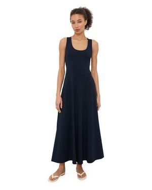 Pact Fit & Flare Open Back Maxi Dress Made With Organic Cotton - Blue