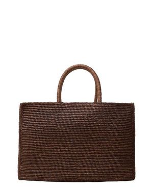 LIE STUDIO Large Woven Raffia Tote - Brown
