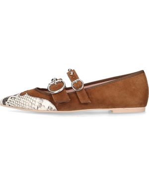 Pretty Ballerinas Double Buckle Cowboy Loafer - Brown