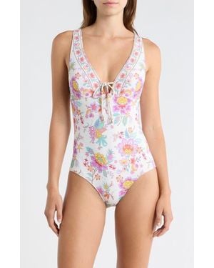 Rip Curl Half Moon Bay One-Piece Swimsuit - White