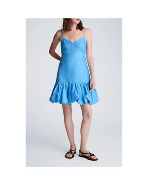 Kenneth Cole Sleeveless Bubble Flounce Minidress - Blue