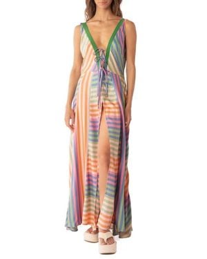 Maaji Lewis Mixed Stripe Cover-Up Maxi Dress - Multicolor