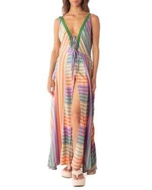 Maaji Lewis Mixed Stripe Cover-Up Maxi Dress - Multicolor