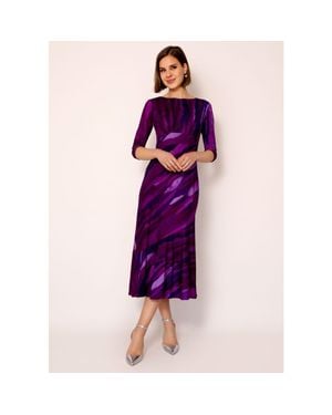 Alie Street London Asymmetric Bias Cut Midi Dress - Purple