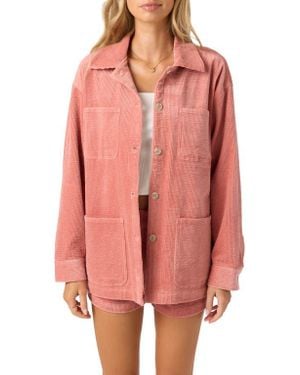O'neill Sportswear Langford Cotton Blend Corduroy Shacket - Pink