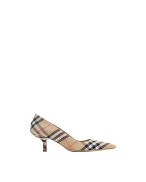 Burberry Check Dame Pumps - White