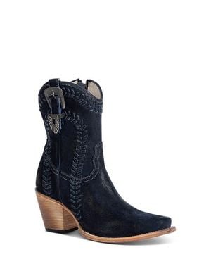 Freebird by Steven Freya Leather Western Bootie - Blue