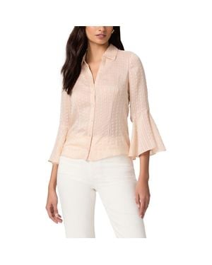 PAIGE Jasmeet Silk Button-Up Shirt - Natural