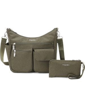 Baggallini Modern Everywhere Hobo Crossbody Bag With Wristlet - Green