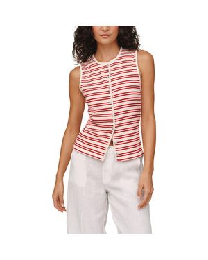 Bella Dahl Sleeveless Front Button Knit Top - Red
