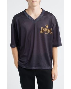 Criminal Damage Blake Mesh Graphic T-Shirt - Blue