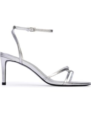 Black Suede Studio Miley 70 Sandal - White