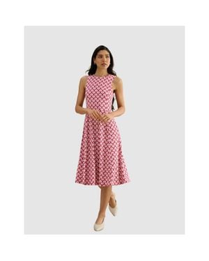 Hobbs Lisa Jersey Midi Dress - Red